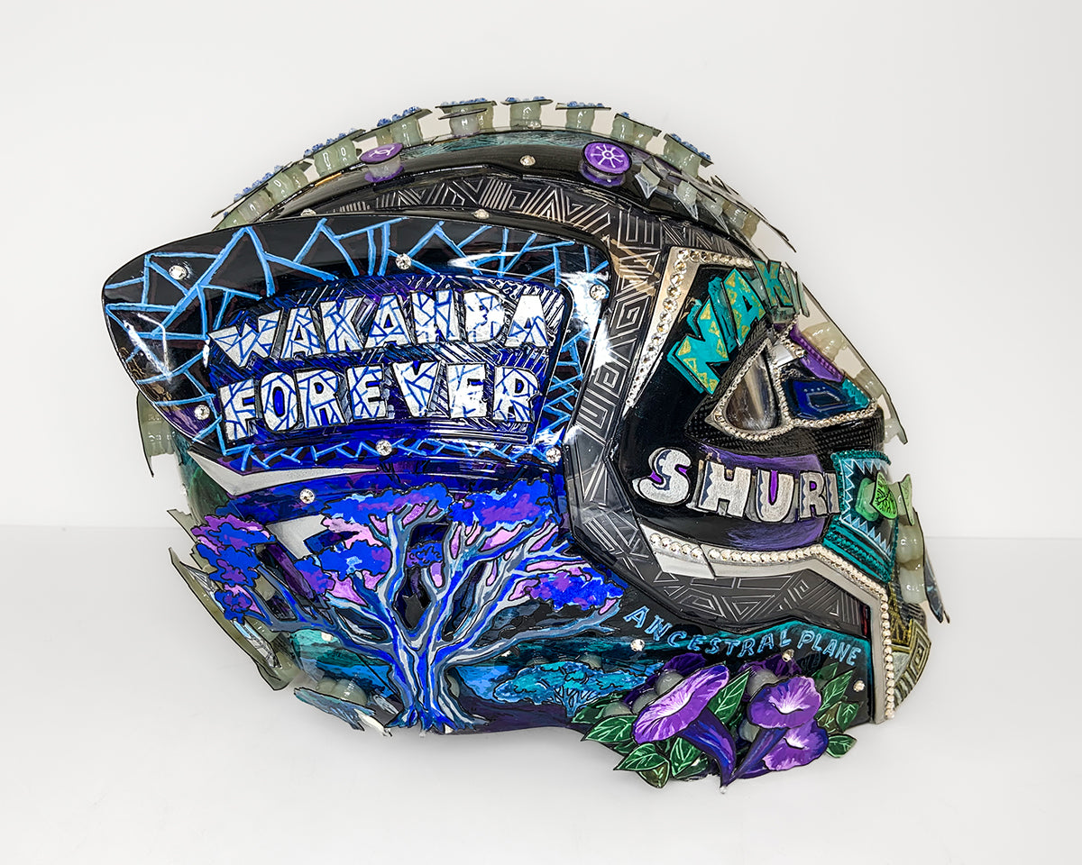 Black Panther Helmet Sculpture