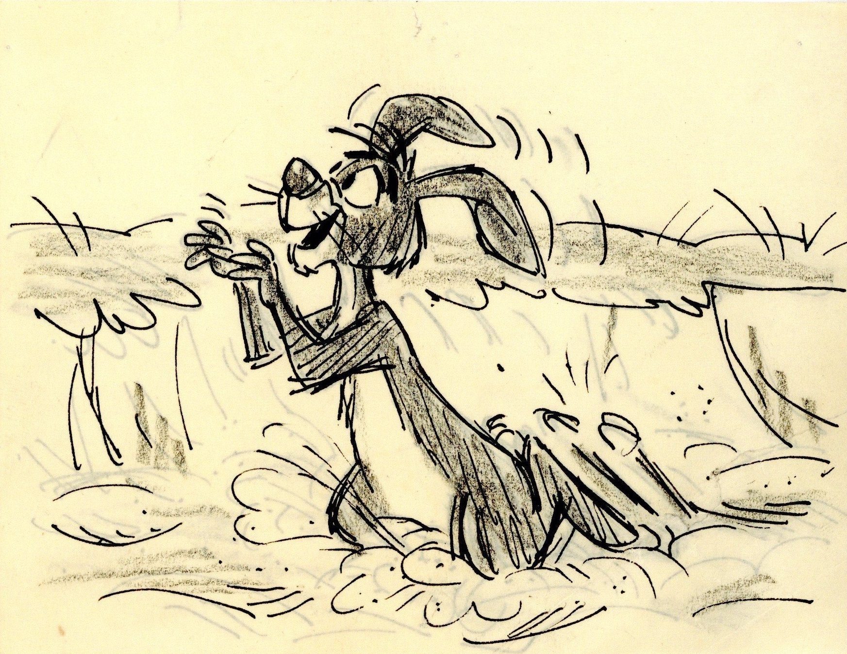 Winnie the Pooh and Tigger Too Original Double-Sided Storyboard Drawing: Rabbit