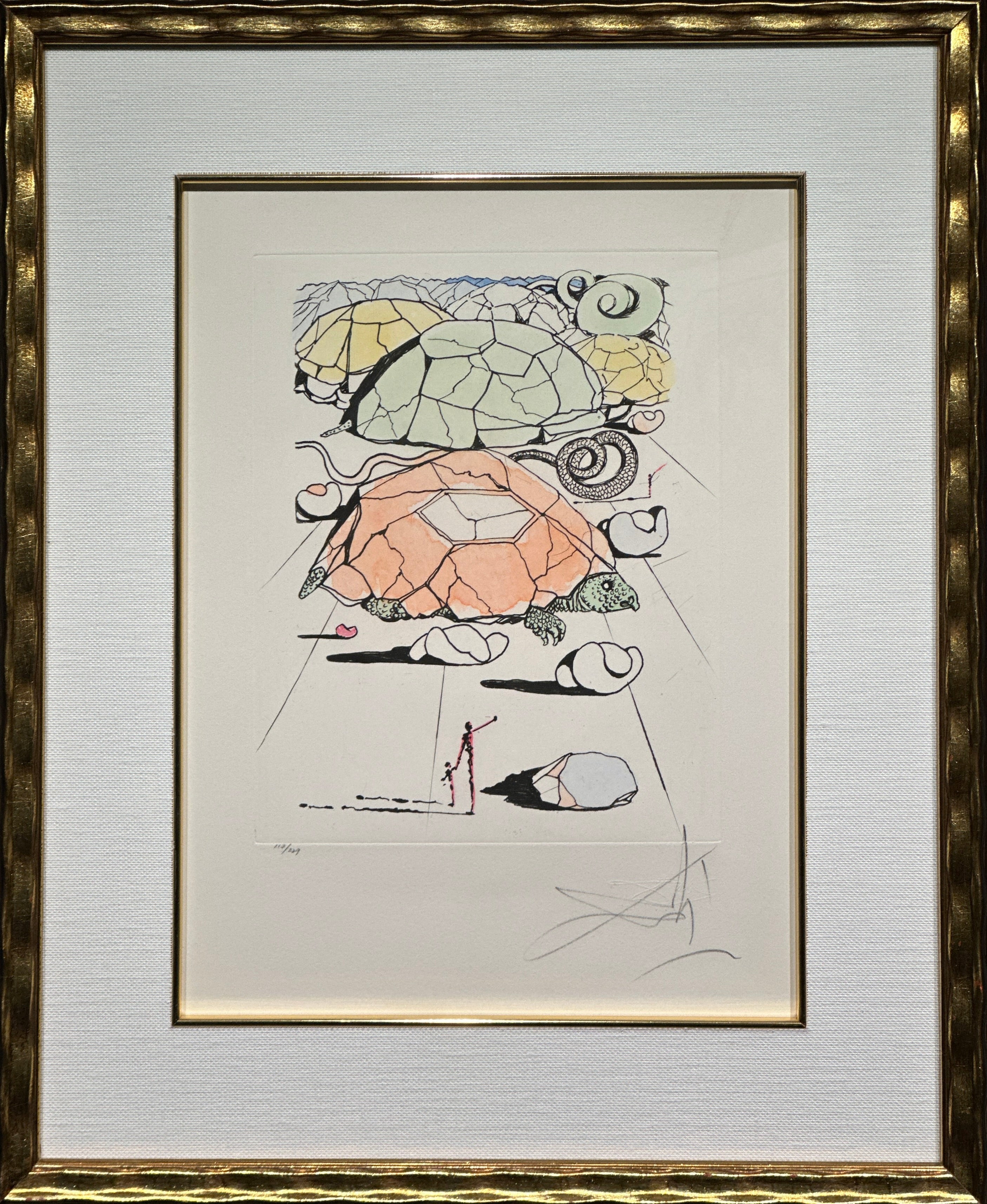 Salvador Dali – Turtle Mountains | Signed Etching, Poèmes de Mao