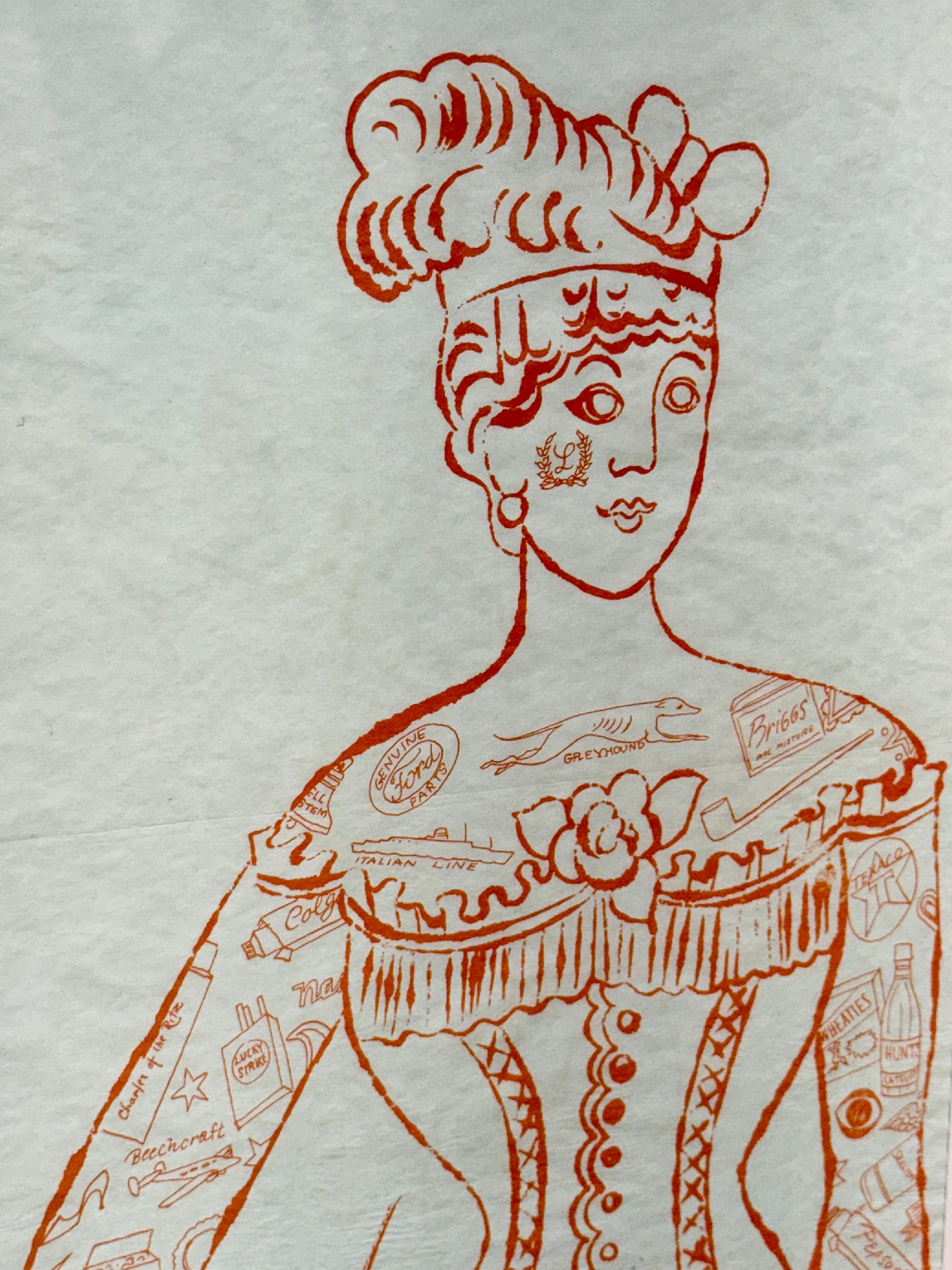 Tattooed Woman Holding a Rose, 1955