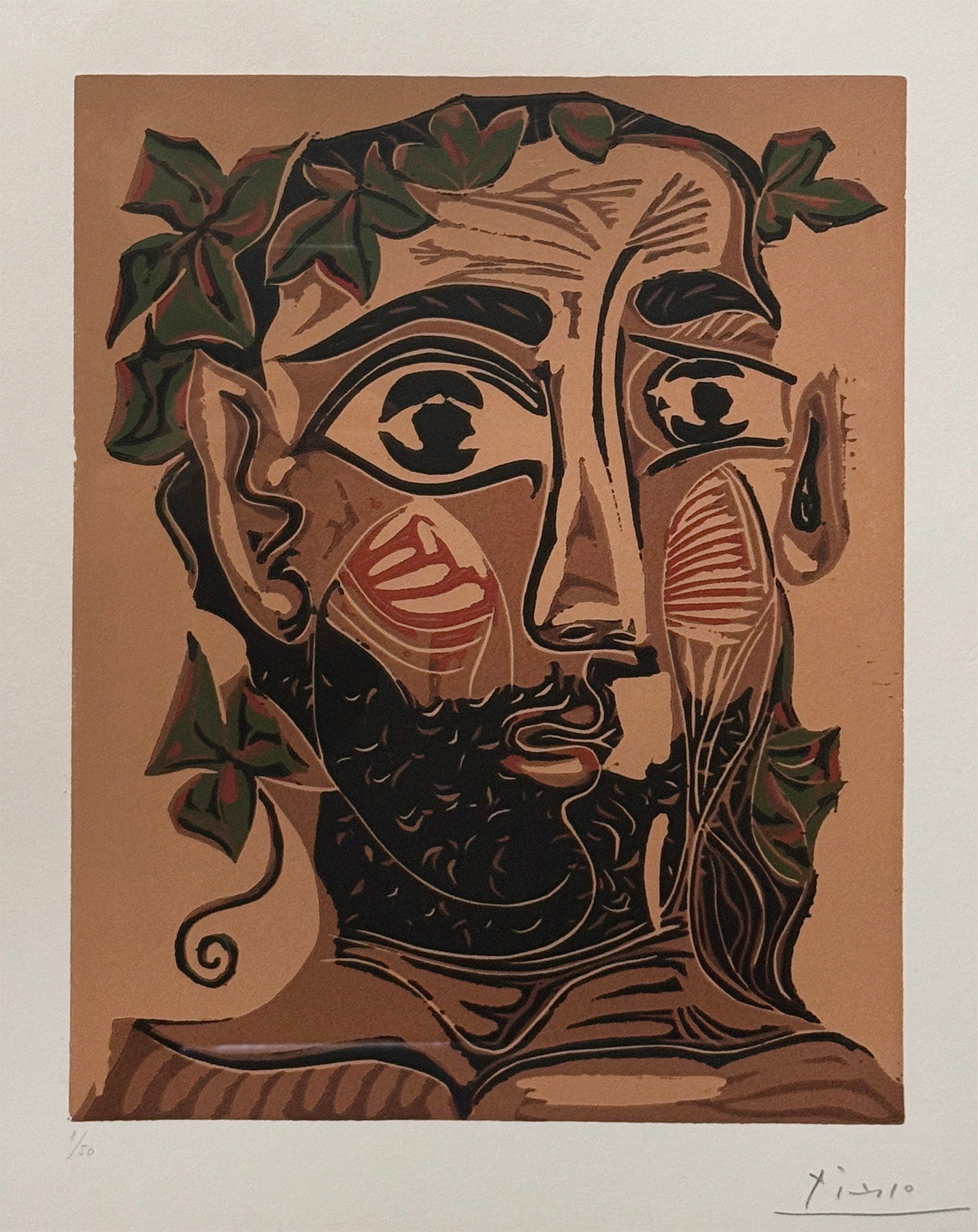 Homme Barbu Couronné de Vigne, 1962