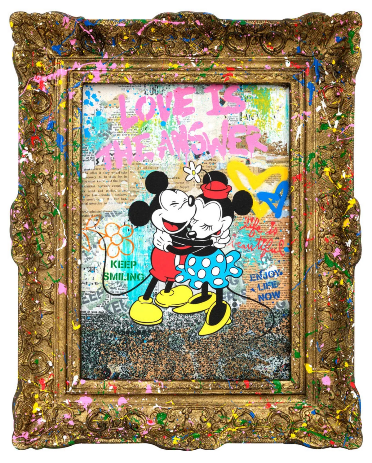 Mr. Brainwash – Mr. & Mrs. Classic II (Splashed Frame)