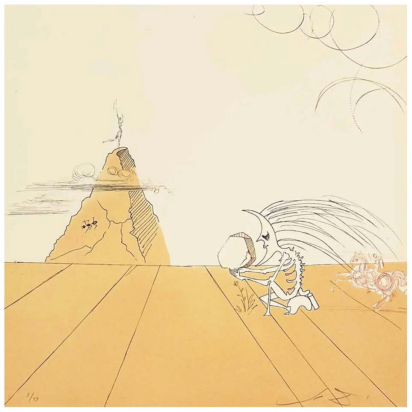 Salvador Dalí –  Paysage Fossile Imaginaire from Moon