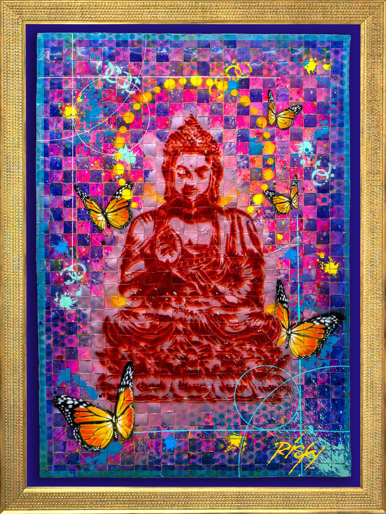 Peaceful Buddha Red - Woven, 2022